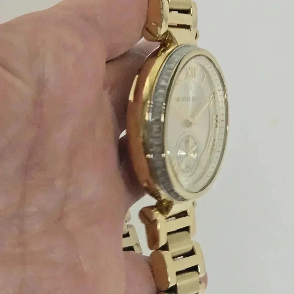 Michael Kors MK5867 Women's Stainless Steel Analog Gold Dial Watch BC879 - Picture 4 of 8